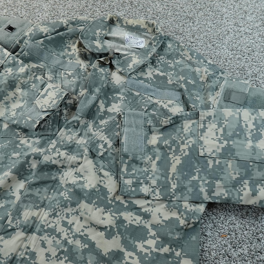 Military Jacket Mens S Green ACU Digital Camo Army Combat Uniform Coat Ripstop